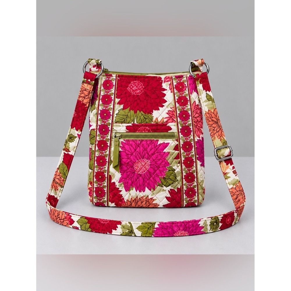 Vera Bradley Hello Dahlia Crossbody Hipster Bag Floral Cottage Bohemian Retired